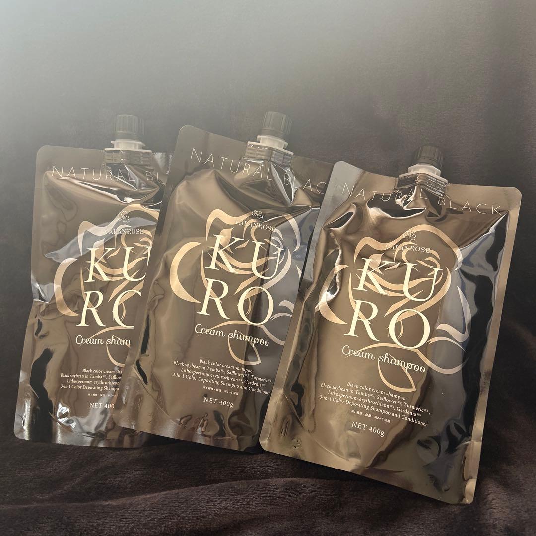 バランローズクロクリームシャンプーナチュラルブラック 400g バランローズ（VALANROSE） KURO クリームシャンプー ナチュラル