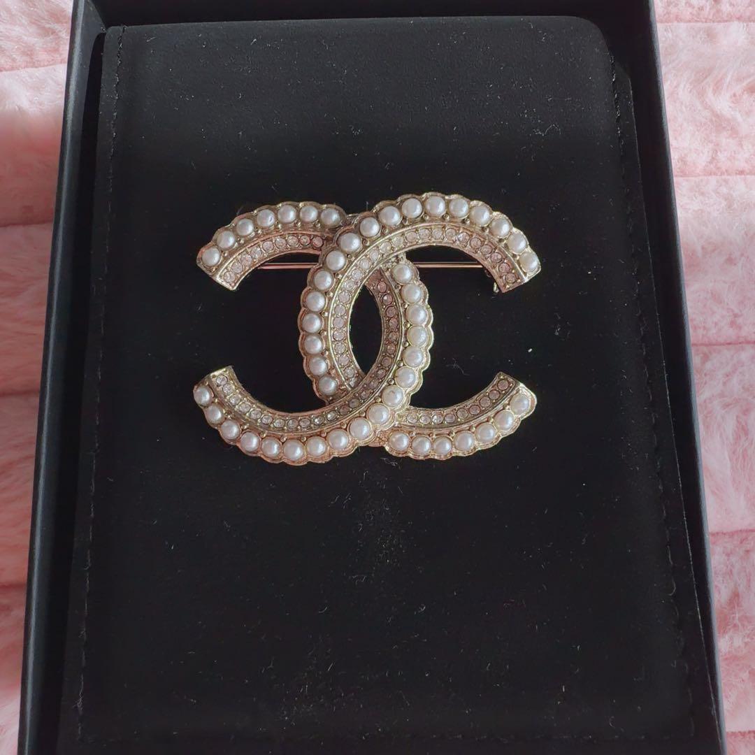 CHANEL シャネル ブローチ ココマーク パール ストーン ゴールド