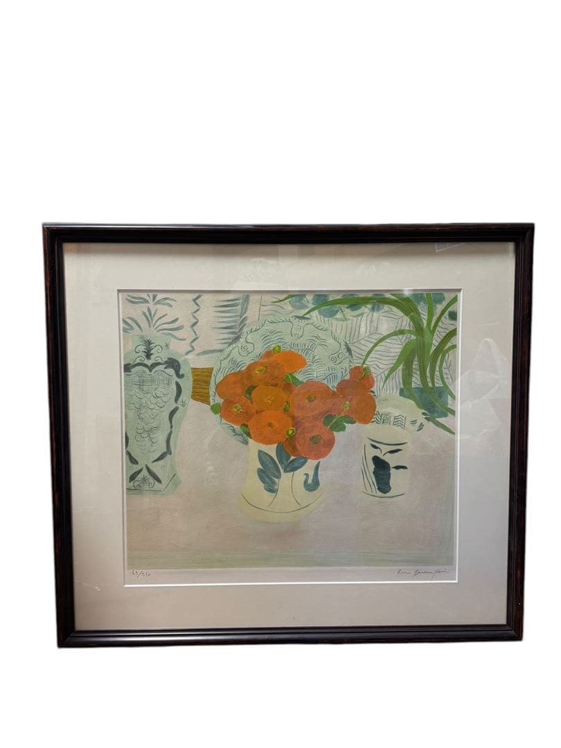 ピエール・ボンコンパン《ポピーの花束》リトグラフ 限定250部 直筆サイン入り