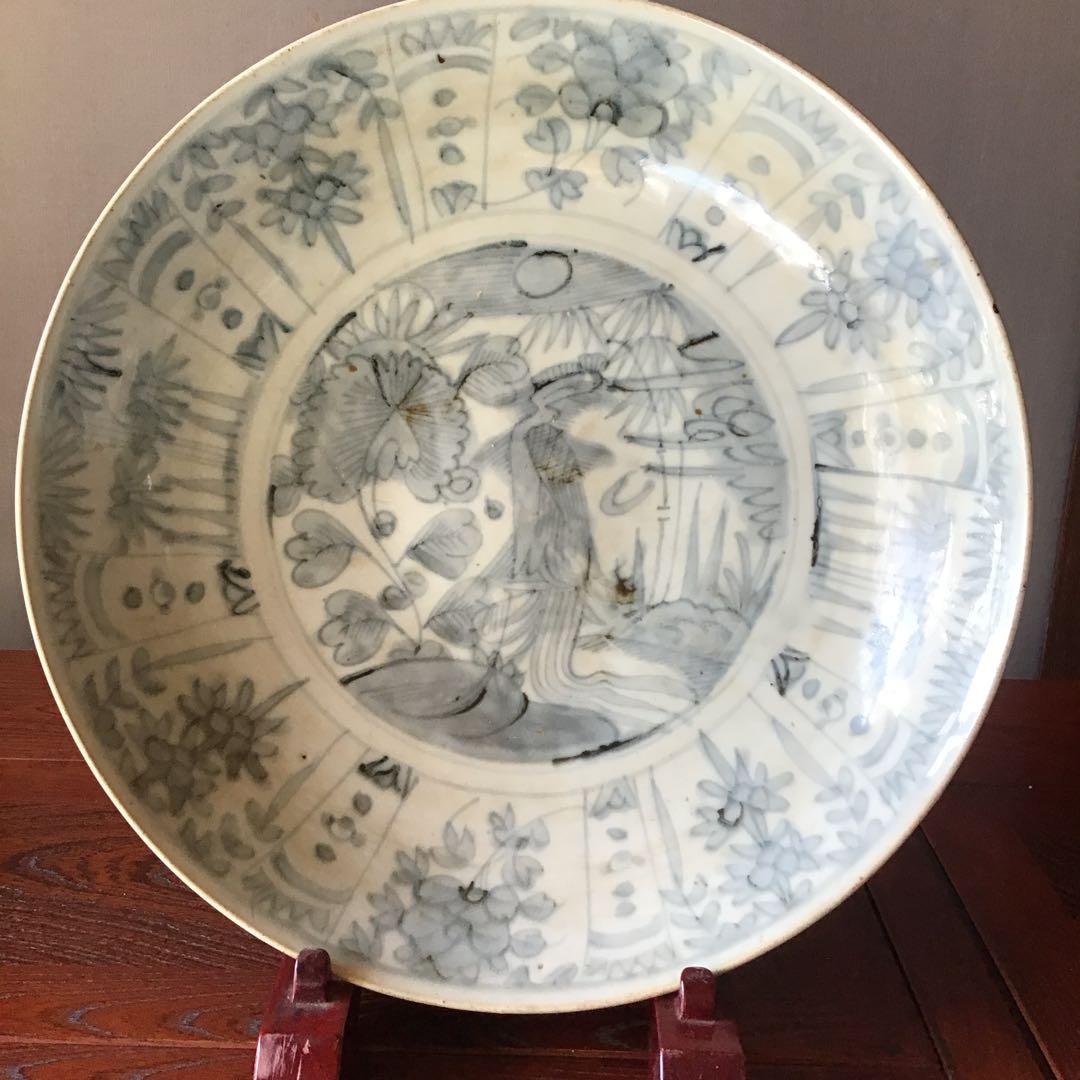 呉須染付芙蓉手鳳凰図大鉢　　明時代 色絵芙蓉手V.O.C.マーク入り大皿 文化遺産オンライン