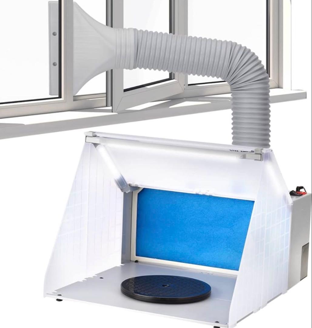 塗装ブース スプレーブース LED照明 ダクトホース 白 吸引力 375