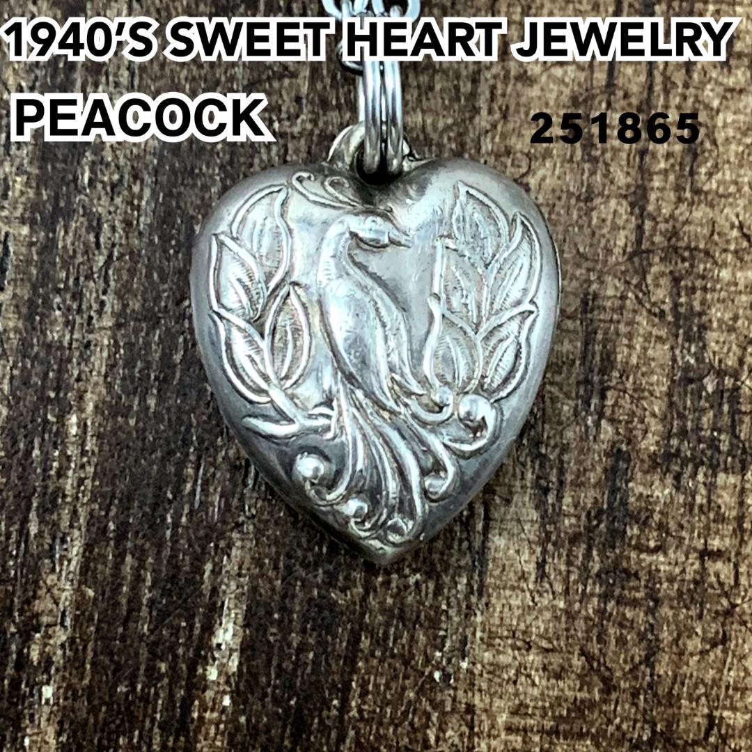 スウィートハートジュエリー ピーコック シルバー ヴィンテージネックレスNAVY