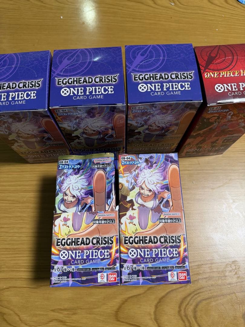 ワンピース カードゲーム エッグヘッド未開封シール付き4BOX なし1