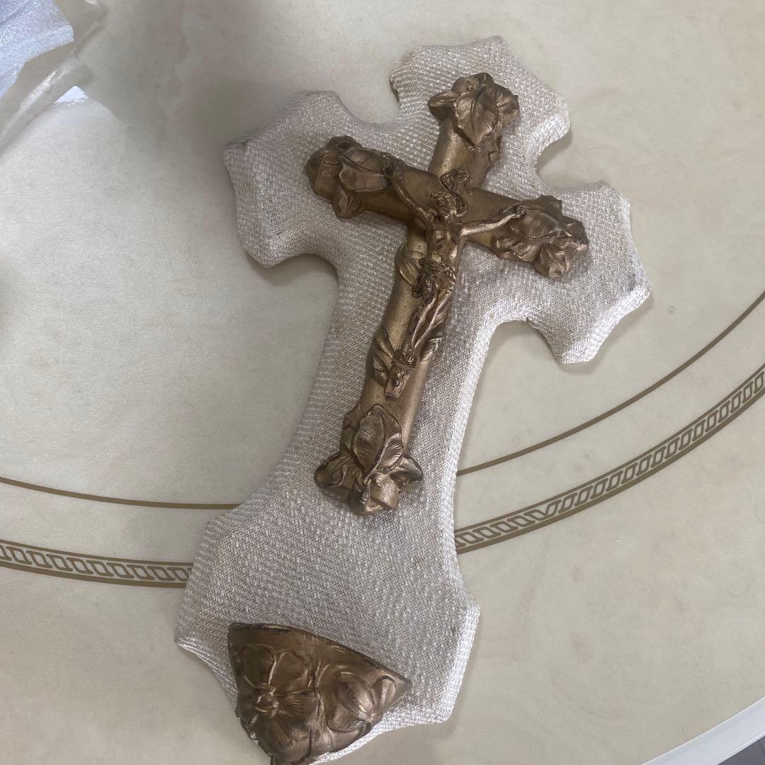 フランス30sアンティーク聖水盤アールヌーボー十字架 神聖な十字架の聖水盤 | Fortuna マリア様と天使たちのお店