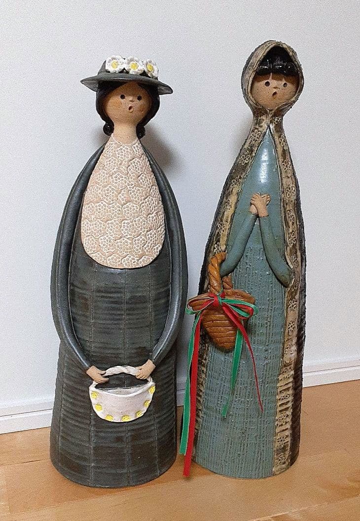 ポタリーメルヘン 　陶器製少女　手作り 2体セット ポタリーメルヘン 陶器製少女 手作り 2体セット 2025年最新】ポタリー