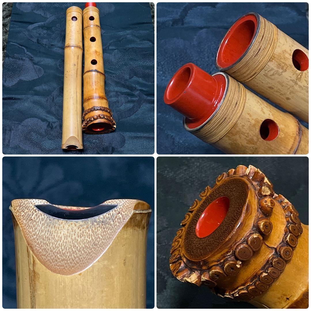 尺八 都山流 在銘 中継ぎ緩み無し 一尺七寸管 籐巻 銀一線 【音出し確認済み】