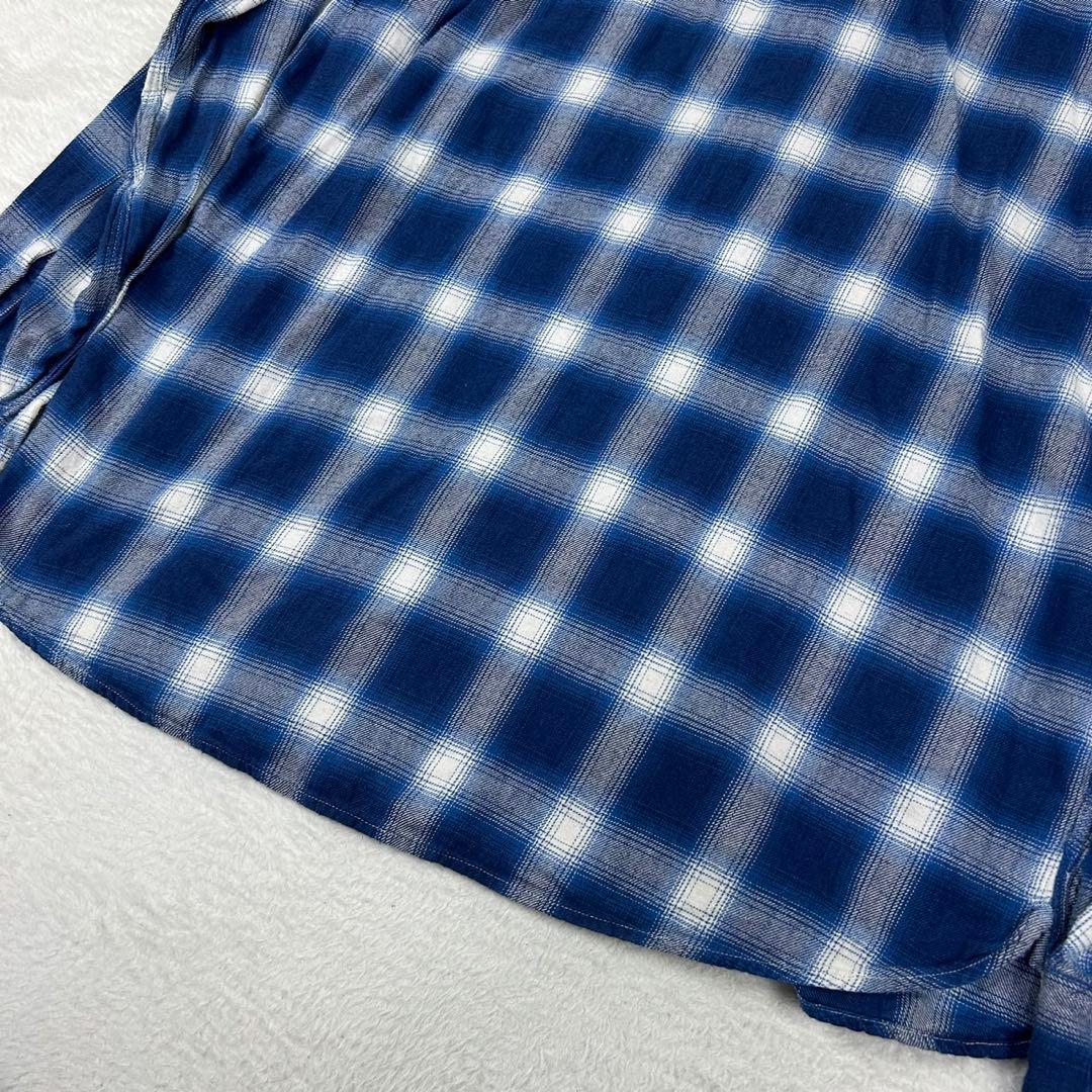 XLサイズ BONCOURA ネルシャツ オンブレチェック 日本製 size42 - メルカリ