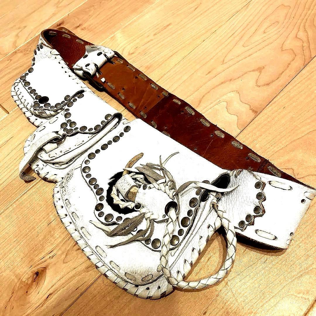 ウエスタンベルト　ネイティブアメリカン　ヴィンテージ　個性的　レザーベルト　腰袋 Amazon | [RGWYGCG] ウエスタンベルト、バックルベルト メンズ