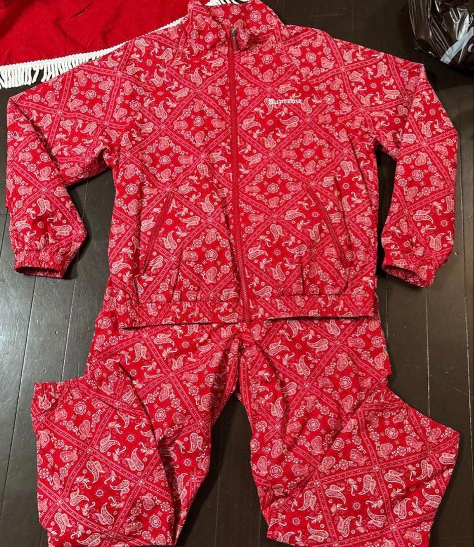 希少Supreme Bandana Track Jacket Redセットアップ