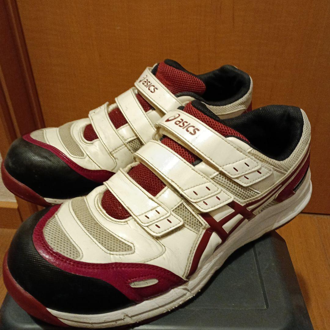 asics 安全靴 ホワイト/レッド ベルクロ ASICS（アシックス） 安全靴 メンズ 靴 レッド ホワイト 白 作業靴 A種