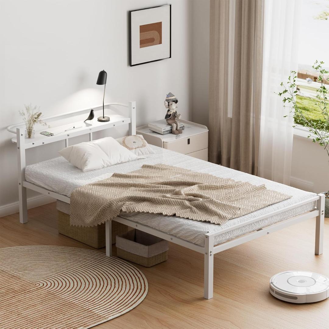 ベッドフレーム シングル ベッド 宮棚 2口コンセント 耐荷重300kg