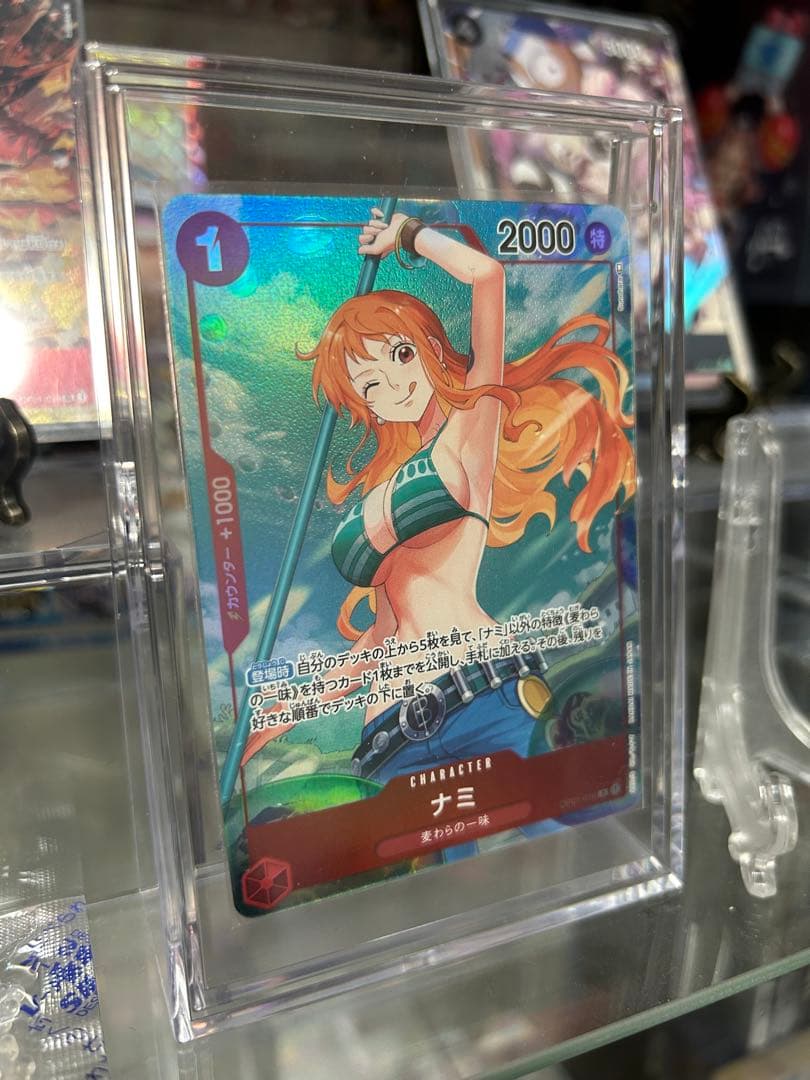 【美品】ワンピースカードナミ R パラレル OP01-016ロマンスドーン ナミ(illust:Sunohara/白枠)【R】{OP01-016}