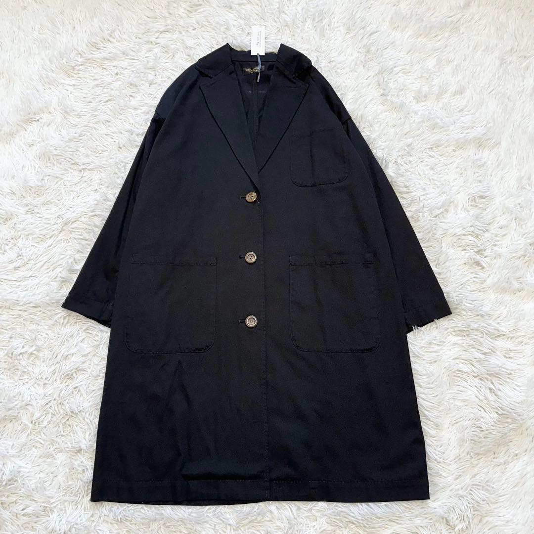 ✨未使用タグ付き✨ HUG Ō WäR コットンツイルショップコート ブラック MILITARY（ミリタリー） 実物 新品 イタリア軍 コットンツイル ワーク