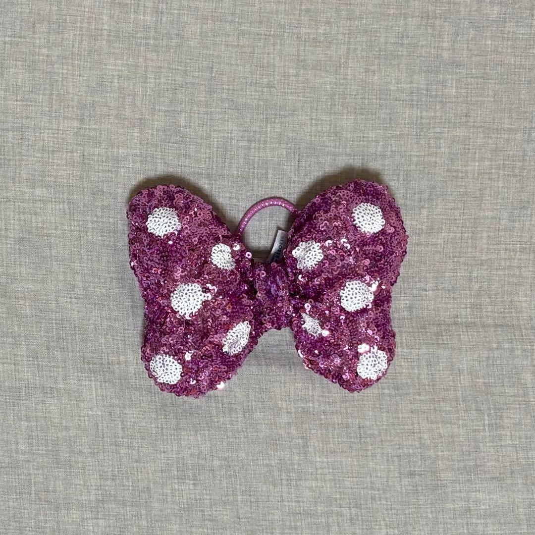 ディズニー ミニーちゃん スパンコール ヘアゴム ピンク - メルカリ