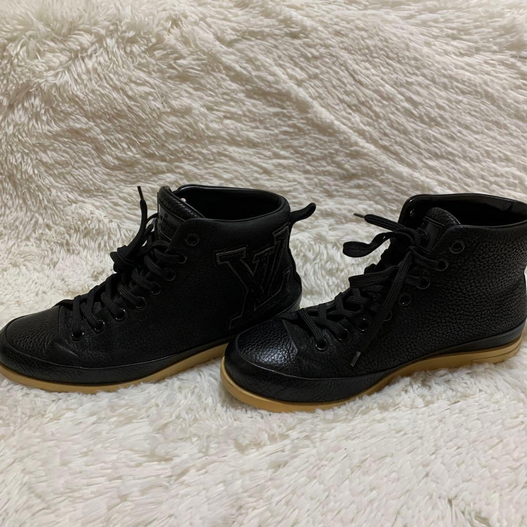 louis vuittonハイカット レザー スニーカー 26cm LOUIS VUITTON（ルイ・ヴィトン） 【良品】ルイヴィトン ハイカット