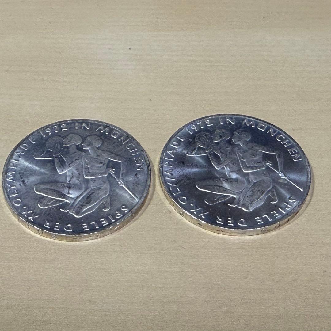 ミュンヘンオリンピック記念硬貨 DM 10 銀貨2枚 - メルカリ