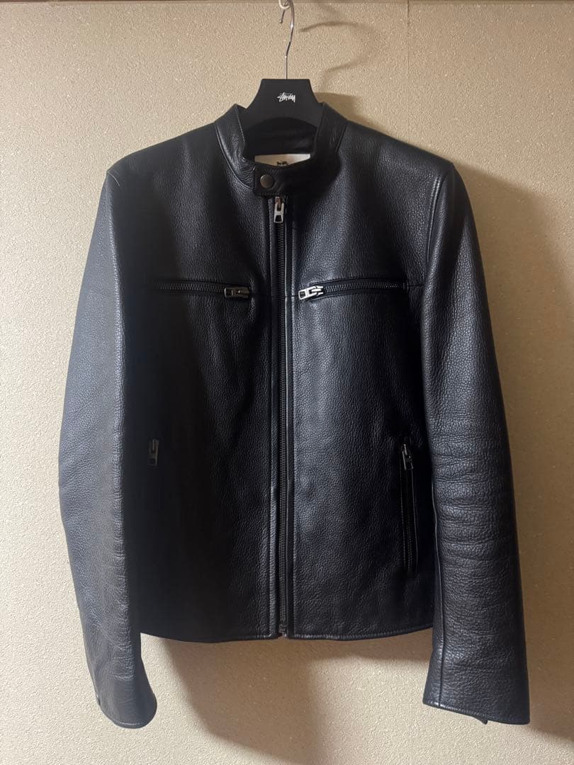 COACH シングルライダースジャケット M相当　ブラック COACH(コーチ) Cowhide Single Rider Jacket カウハイド シングル