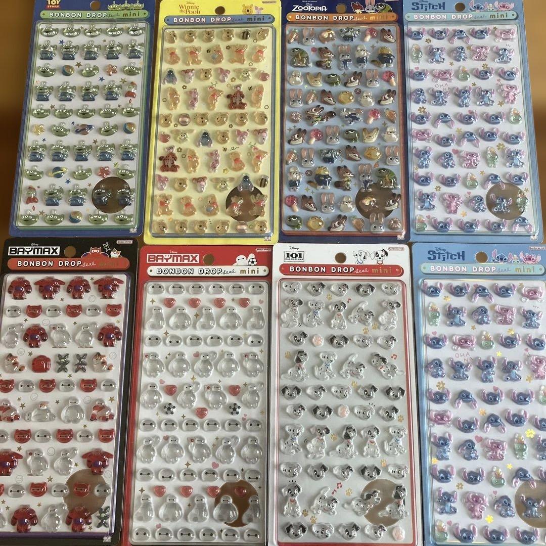 国内正規品BONBON DROP ズートピア ベイマックス プーさん 101 ボンボンドロップシール ベイマックス ズートピア 101匹わんちゃん