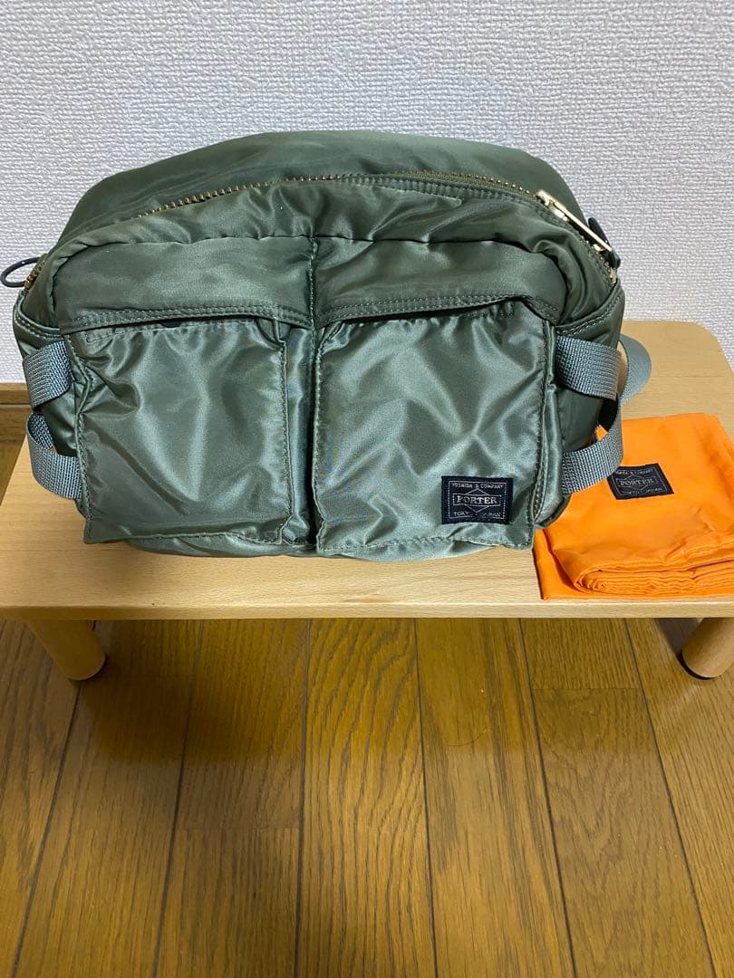 【中古・美品】PORTER タンカー ウエストバッグ セージグリーン