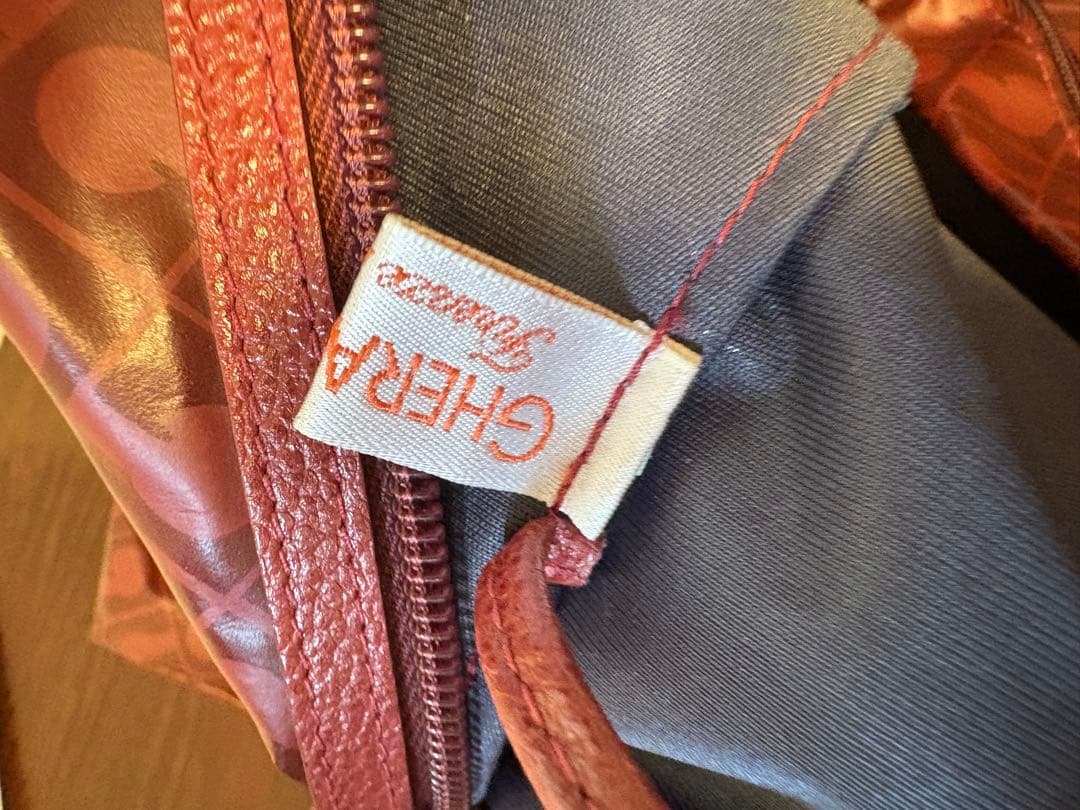 極美品GHERARDINI ゲラルディーニ ボストンバッグ 総柄 渋ワインカラー