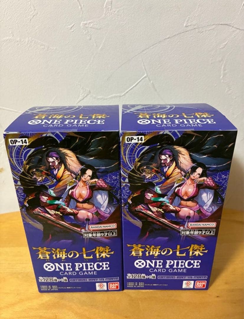 ONE PIECEカードゲーム OP-14蒼海の七傑 未開封テープ付き 2BOX ONE PIECE カードゲーム OP-14 蒼海の七傑 未開封BOX テープ有 - メルカリ
