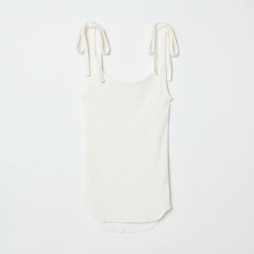 トップス SHISHIKUI RIBBON CAMI / WHITE