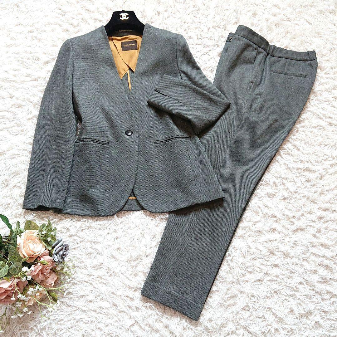 トゥモローランド コレクション ノーカラー パンツスーツ セットアップ レーヨン