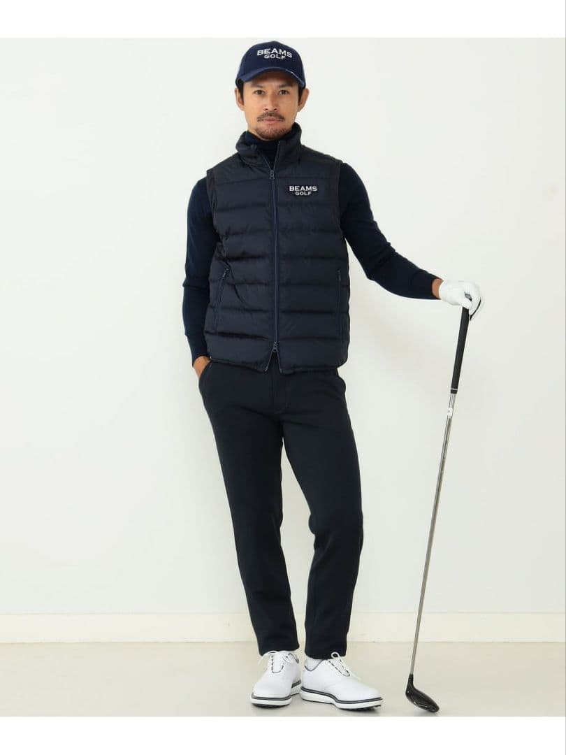 美品 ビームスゴルフパープルレーベル ダウンベストメンズ4 M ゴルフウェア BEAMS GOLF（ビームス ゴルフ） ベスト ジレ PURPLE LABEL / 接結