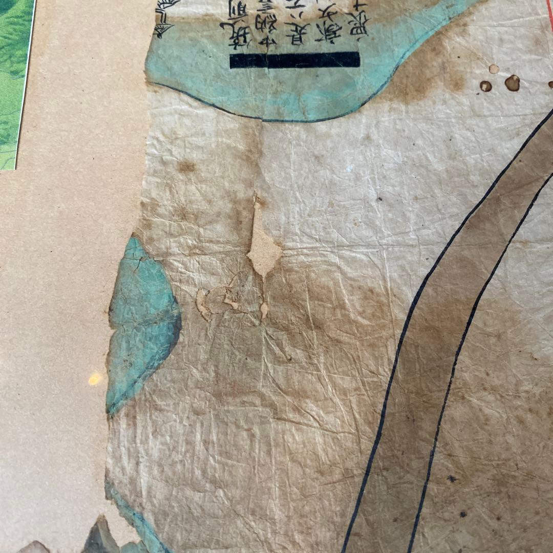 珍品】関ヶ原の戦い 陣立図 古地図 手書き 和紙 現状品 額入り