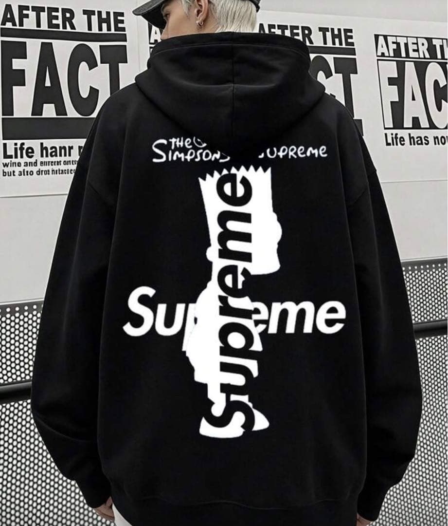 クロスロゴ バックプリント ジップパーカー supreme stussy