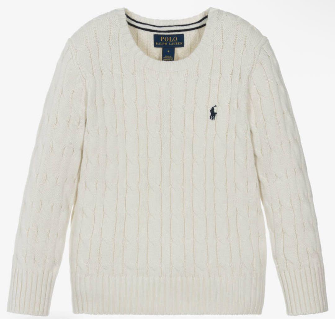 POLO RALPH LAUREN アイボリー ケーブルニットセーター
