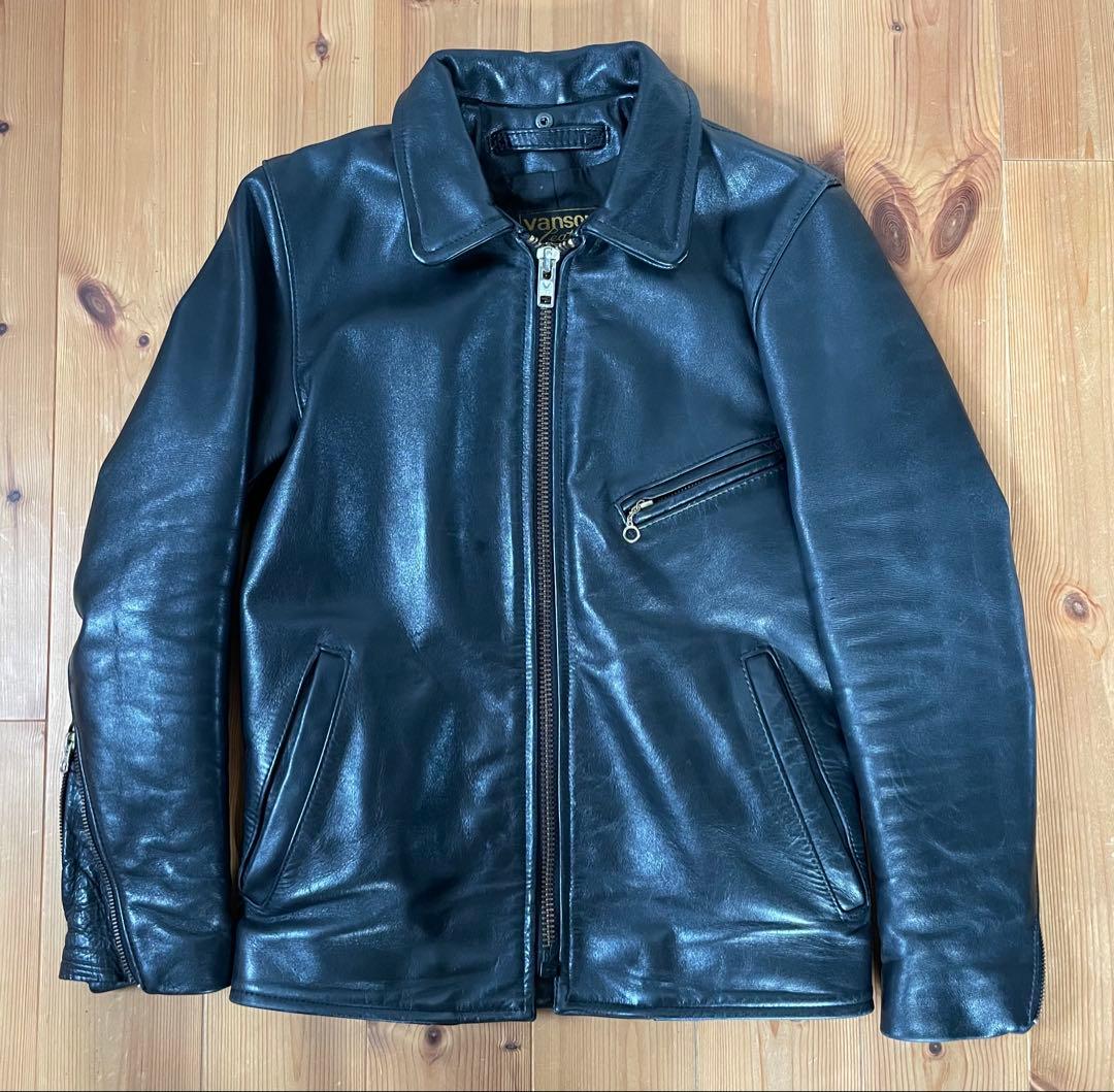 VANSON ENF シングルライダースレザージャケット32 USA製 バンソン