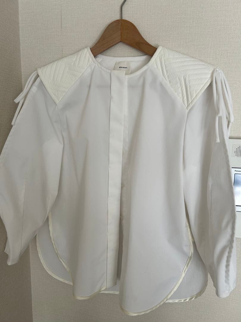 shirocon キルティング襟 ホワイトシャツ