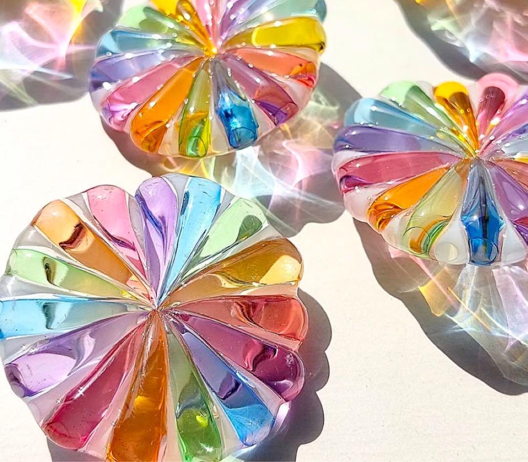 【新品✨】ガラス工房るん 虹の箸置き 3個セット 丹波篠山