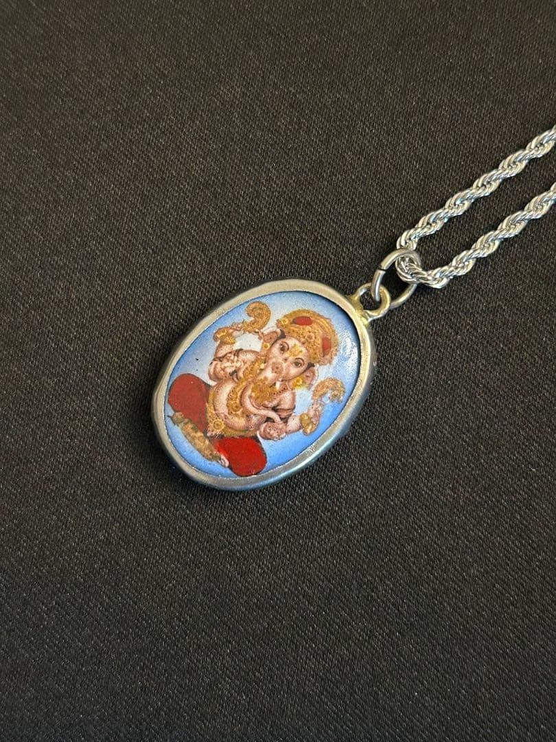 藤井風 イメージペンダント ネックレス 【オーム文字・ガネーシャ・青