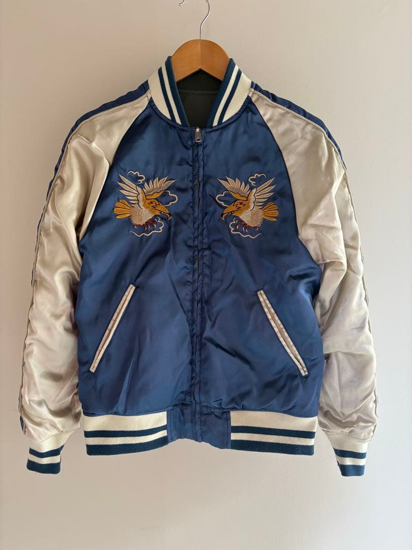 ALPHA INDUSTRIES スカジャン リバーシブル MA-1 ブルー