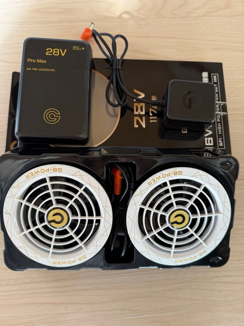 空調服　28V リチウムイオンバッテリー付き冷却ファン　信長ジャパン