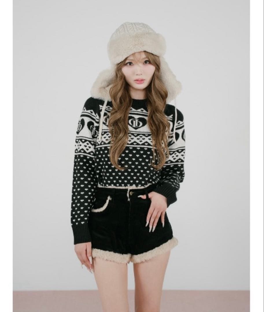 DDアーガイルニットトップス