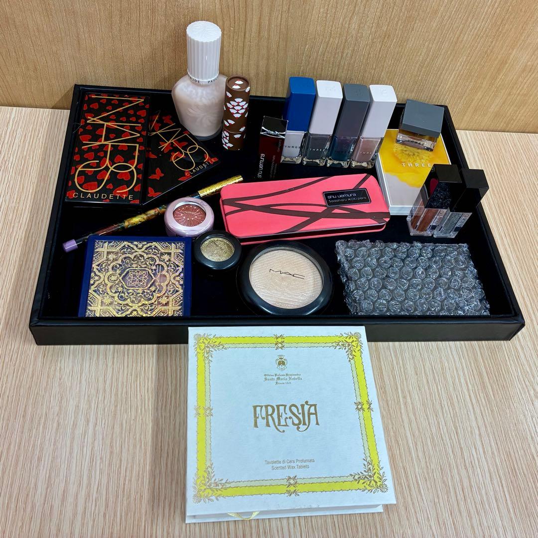 □デパコス メイクアップコスメ ナーズ/マック/ スリーなど21点まとめ＋おまけ アフターグローリップスティック&ミニリキッドブラッシュデュオ / NARS