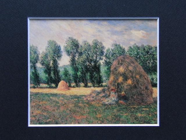 クロード・モネ、「積みわら」、希少な画集より、 新品高級額装付