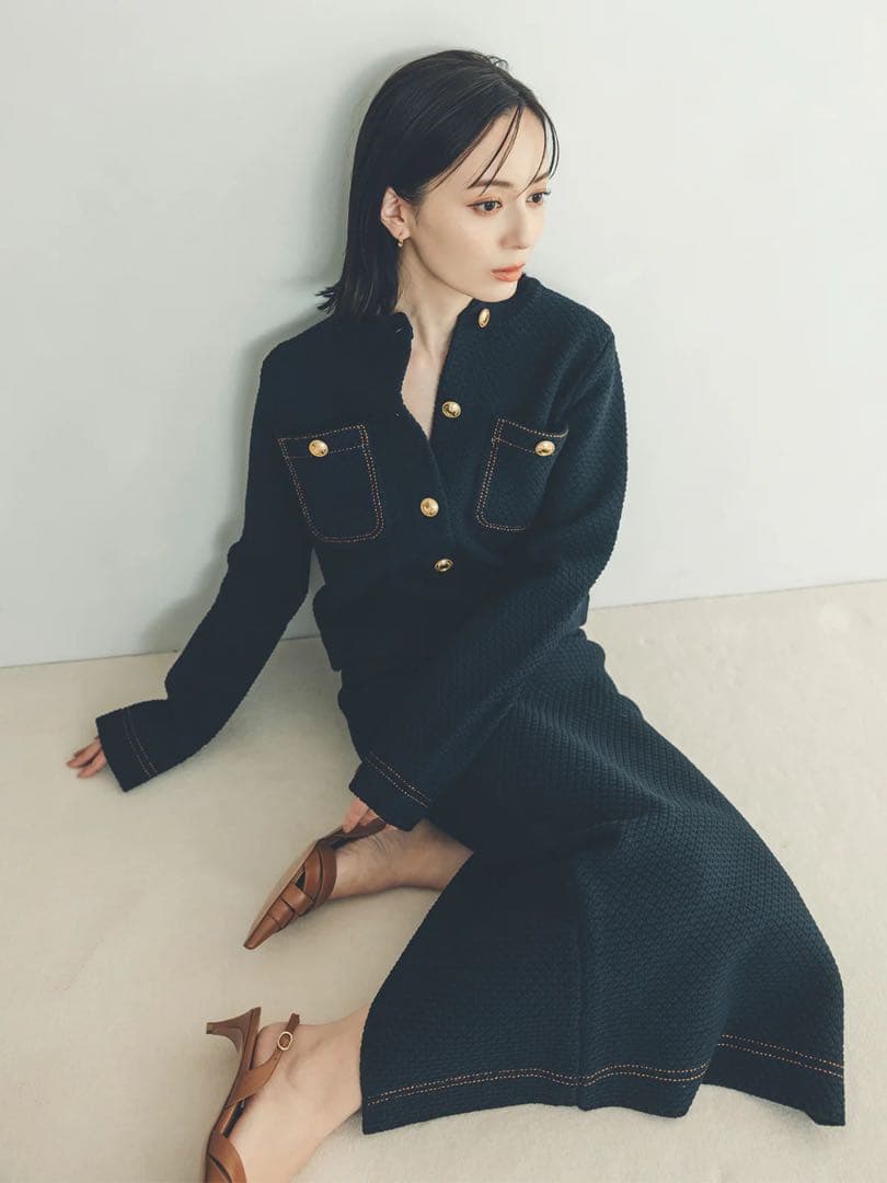 anuans ペンシルニットスカート S アニュアンス anuans ペンシルニットスカート （BLACK