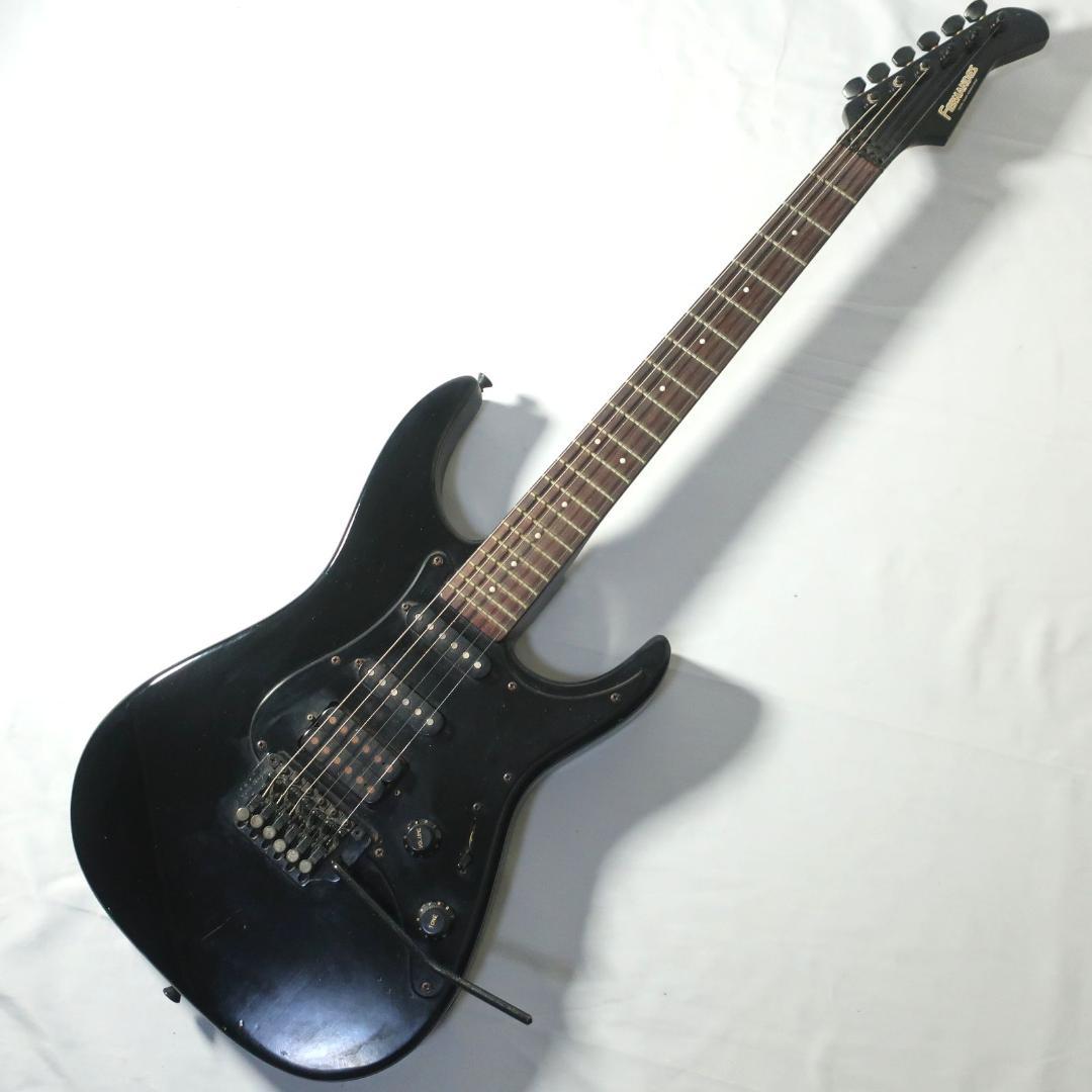 FERNANDES ギター オールブラック仕様 ボディクラッシャーブリッジ搭載 FERNANDES FR-55 80年代のリボルバーFR-55！小ぶりなボディに24