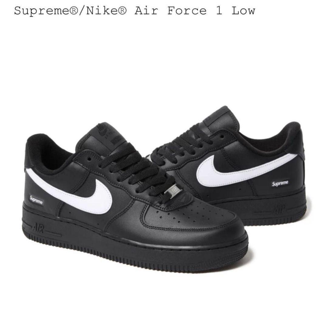 靴 Supreme Nike Air Force 1 Low Black 28cm