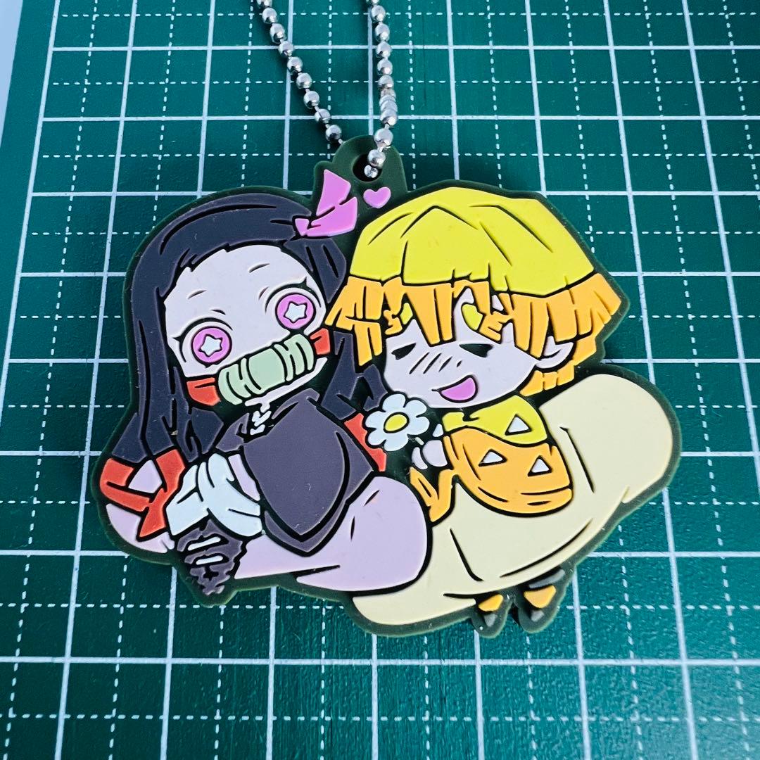 鬼滅の刃 ラバーストラップ 竈門禰豆子 我妻善逸ラバーキーホルダー