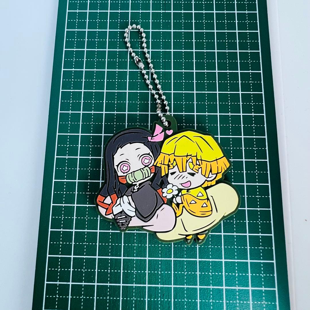 鬼滅の刃 ラバーストラップ 竈門禰豆子 我妻善逸ラバーキーホルダー