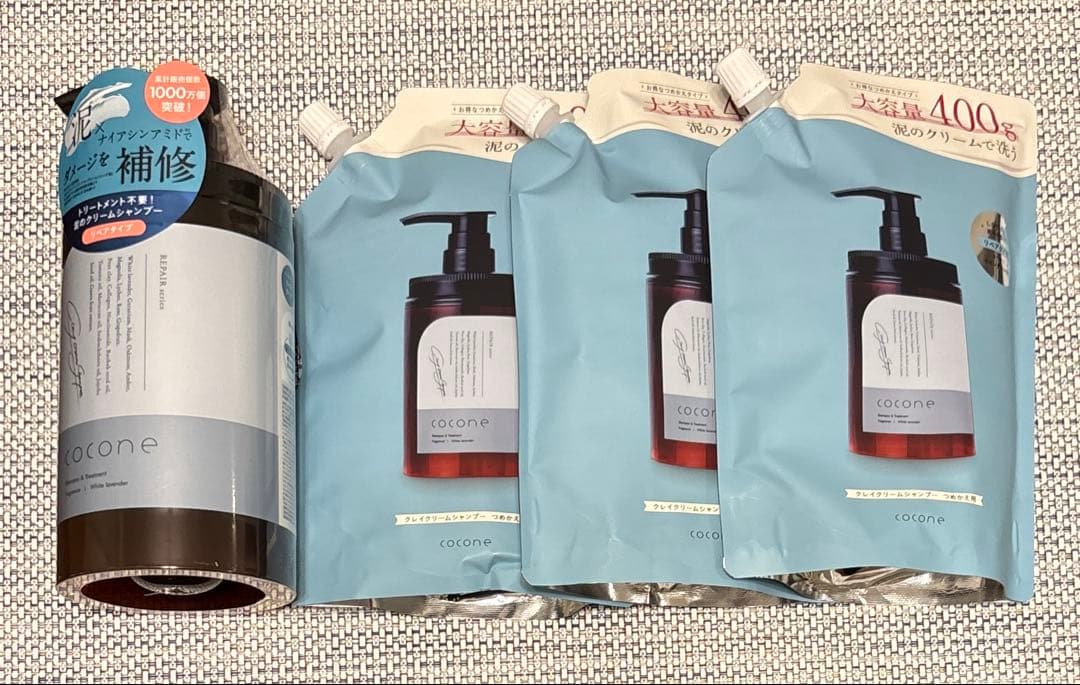 cocone クレイクリームシャンプー【リペア】本体×1 400g×3個
