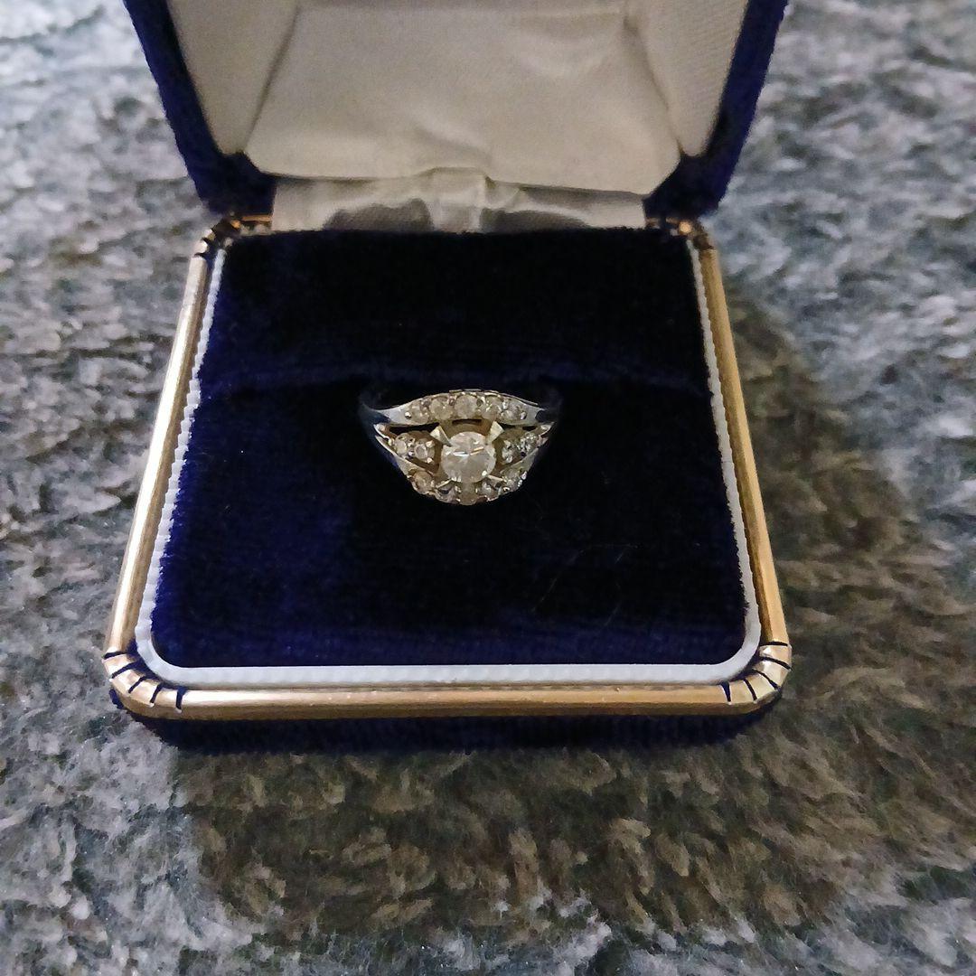 SILVAダイヤモンド風指輪18k指輪、真珠