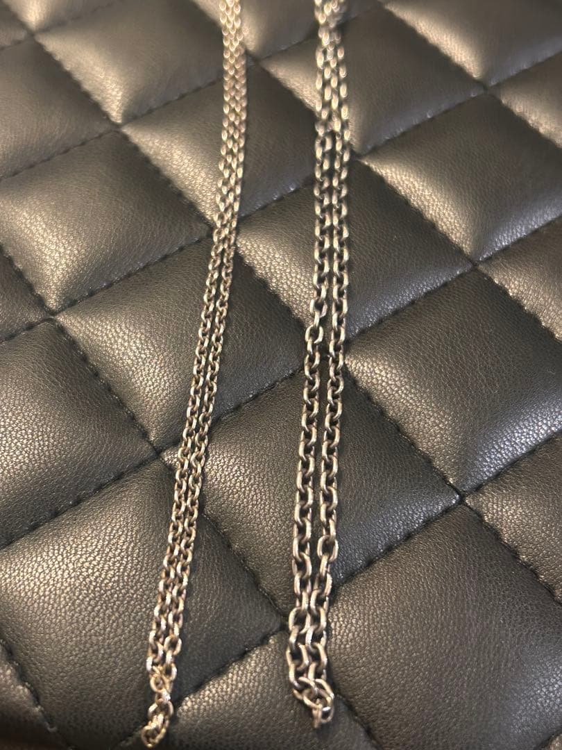 【X】50cm シルバーチェーン2本セット あずきチェーン