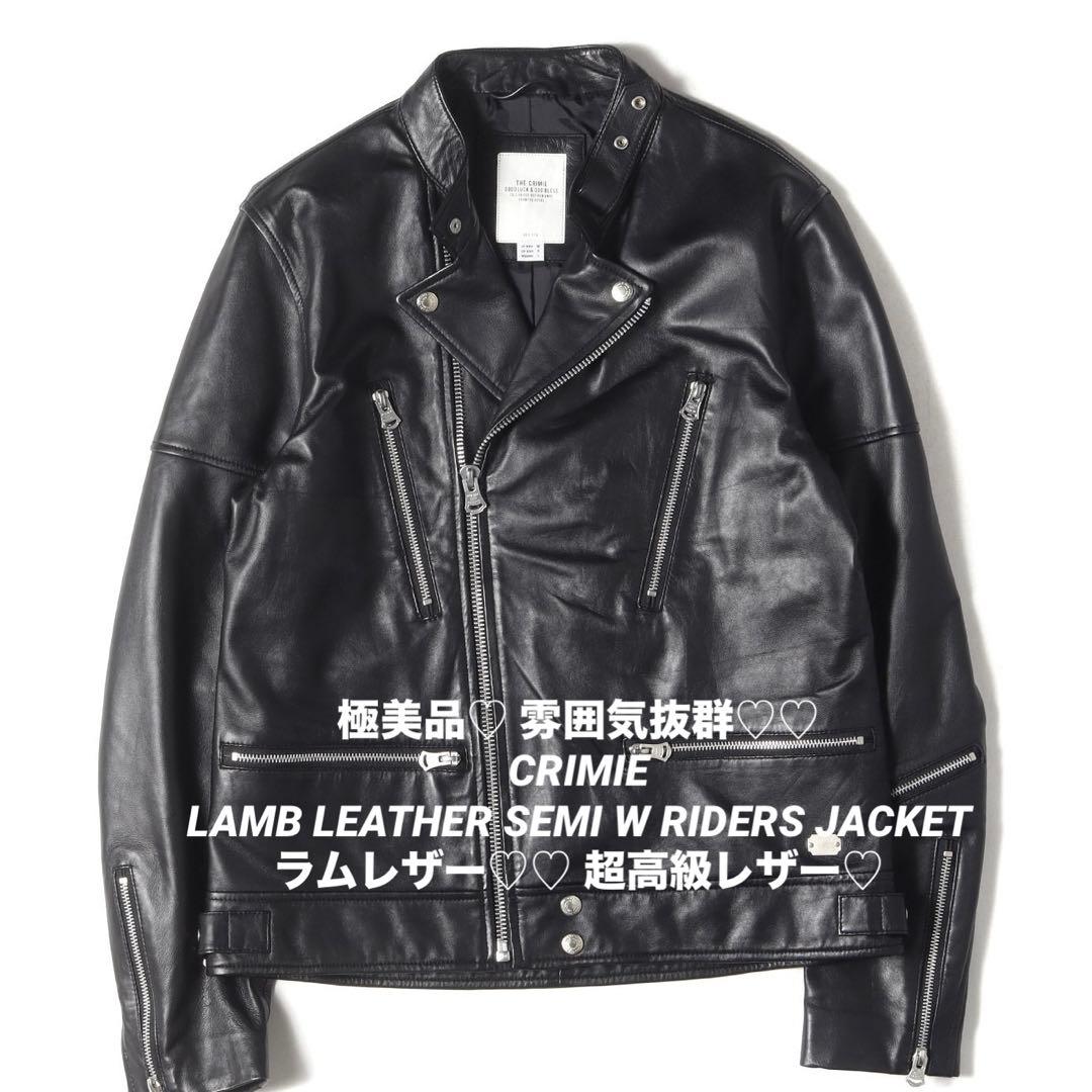 ジャケット・アウター CRIMIE LAMB LEATHER SEMI W RIDERS JACKET