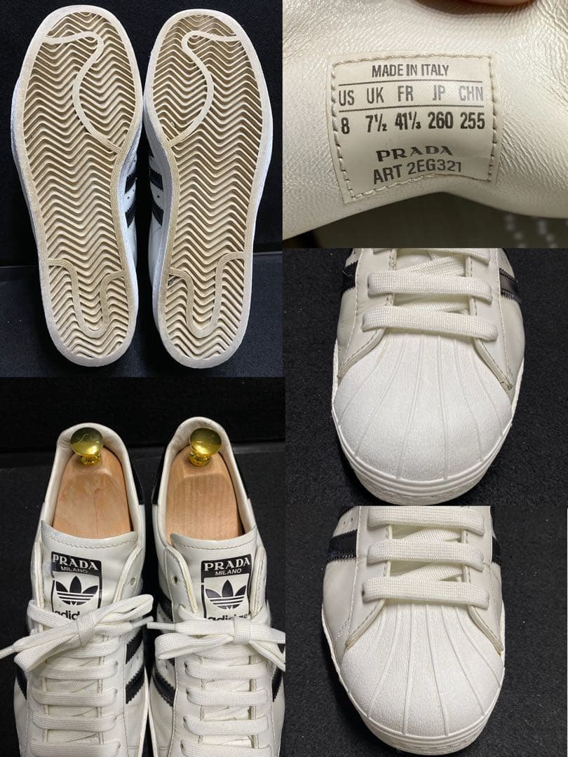 プラダ アディダス スニーカー スーパースター限定モデル 26cm